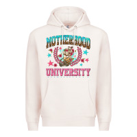 Pale Pink motherhood university with coffee Premium Hoodie - NancyCooperArtShop