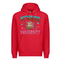 Red motherhood university with coffee Premium Hoodie - NancyCooperArtShop