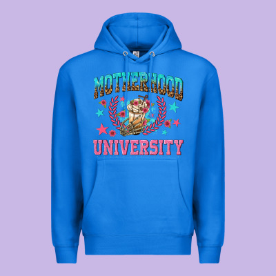 Motherhood University With Coffee Premium Hoodie Designed By Nancycooperartshop