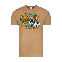Vintage Camel cowhide leopard hearts Vintage Tee - texasbilliewilder