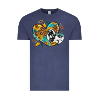 Vintage Denim cowhide leopard hearts Vintage Tee - texasbilliewilder