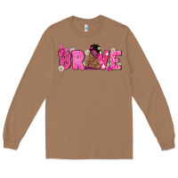 Toasted Coconut Breast Cancer Brave with Afro Woman Long Sleeve Tee - texasbilliewilder