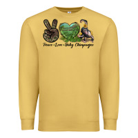 Antique Gold Leopard Peace Love Baby Chimpanzee Premium Sweatshirt - LillyAllenDesigns