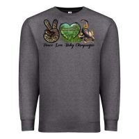 Charcoal Heather Leopard Peace Love Baby Chimpanzee Premium Sweatshirt - LillyAllenDesigns