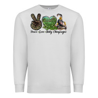 Dove Grey Leopard Peace Love Baby Chimpanzee Premium Sweatshirt - LillyAllenDesigns