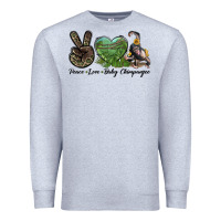 Heather Grey Leopard Peace Love Baby Chimpanzee Premium Sweatshirt - LillyAllenDesigns