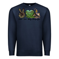 Navy Leopard Peace Love Baby Chimpanzee Premium Sweatshirt - LillyAllenDesigns