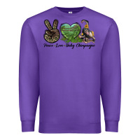 Purple Leopard Peace Love Baby Chimpanzee Premium Sweatshirt - LillyAllenDesigns