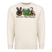 Sandshell Leopard Peace Love Baby Chimpanzee Premium Sweatshirt - LillyAllenDesigns