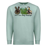 Seafoam Leopard Peace Love Baby Chimpanzee Premium Sweatshirt - LillyAllenDesigns