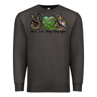 Smoke Leopard Peace Love Baby Chimpanzee Premium Sweatshirt - LillyAllenDesigns