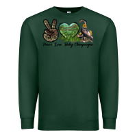 Sports Green Leopard Peace Love Baby Chimpanzee Premium Sweatshirt - LillyAllenDesigns
