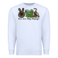 White Leopard Peace Love Baby Chimpanzee Premium Sweatshirt - LillyAllenDesigns