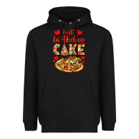 Black best birthday cake pizza Heavyweight Hoodie - AdoDesignShop