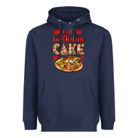 Navy best birthday cake pizza Heavyweight Hoodie - AdoDesignShop