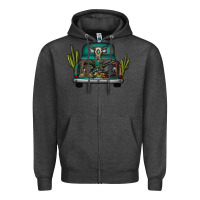 Charcoal Heather soldier truck Zipper Hoodie - CowhideDigitalArt
