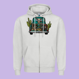 Soldier Truck Zipper Hoodie Designed By Cowhidedigitalart