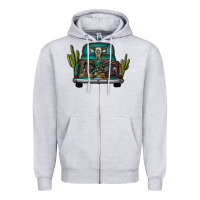Heather Grey soldier truck Zipper Hoodie - CowhideDigitalArt
