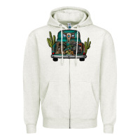 Oatmeal Heather soldier truck Zipper Hoodie - CowhideDigitalArt