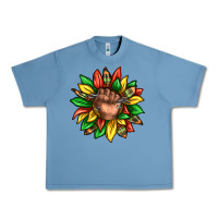 Pebble Blue black history sunflower Urban Heavy Tee - texasbilliewilder