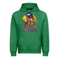 Emerald Cowgirl Skeleton With Landscape Urban Hoodie - BundleAndBundleShop