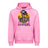 Fuchsia Pink Cowgirl Skeleton With Landscape Urban Hoodie - BundleAndBundleShop