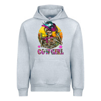 Heather Grey Cowgirl Skeleton With Landscape Urban Hoodie - BundleAndBundleShop