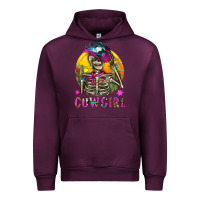 Mauve Wine Cowgirl Skeleton With Landscape Urban Hoodie - BundleAndBundleShop