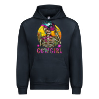 Navy Cowgirl Skeleton With Landscape Urban Hoodie - BundleAndBundleShop