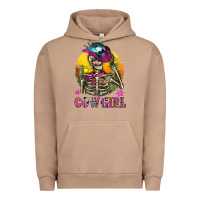 Pigment Burro Cowgirl Skeleton With Landscape Urban Hoodie - BundleAndBundleShop