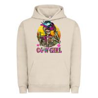 Pigment French Oak Cowgirl Skeleton With Landscape Urban Hoodie - BundleAndBundleShop