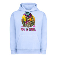 Pigment Grape Ice Cowgirl Skeleton With Landscape Urban Hoodie - BundleAndBundleShop