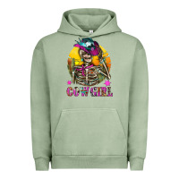 Pigment Oil Green Cowgirl Skeleton With Landscape Urban Hoodie - BundleAndBundleShop