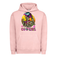 Pigment Salmon Cowgirl Skeleton With Landscape Urban Hoodie - BundleAndBundleShop
