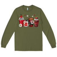 Army Green ladybug coffee cups Long Sleeve Tee - Zillion Design Studio