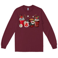 Burgundy ladybug coffee cups Long Sleeve Tee - Zillion Design Studio