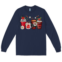 Navy ladybug coffee cups Long Sleeve Tee - Zillion Design Studio