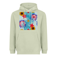 Matcha patriotic fireworks and sunflower Heavyweight Hoodie - BundleAndBundleShop