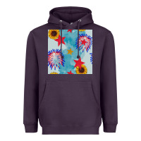 Plum patriotic fireworks and sunflower Heavyweight Hoodie - BundleAndBundleShop