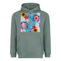 Sage patriotic fireworks and sunflower Heavyweight Hoodie - BundleAndBundleShop