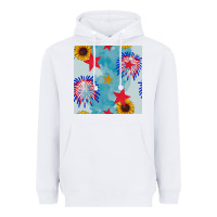 White patriotic fireworks and sunflower Heavyweight Hoodie - BundleAndBundleShop