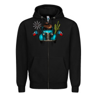 Black texas truck Zipper Hoodie - CowhideDigitalArt