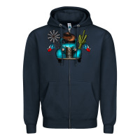 Navy texas truck Zipper Hoodie - CowhideDigitalArt