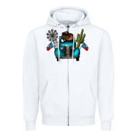 White texas truck Zipper Hoodie - CowhideDigitalArt