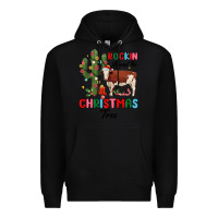 Black rockin around the christmas tree Premium Hoodie - MaliasSmallBusiness