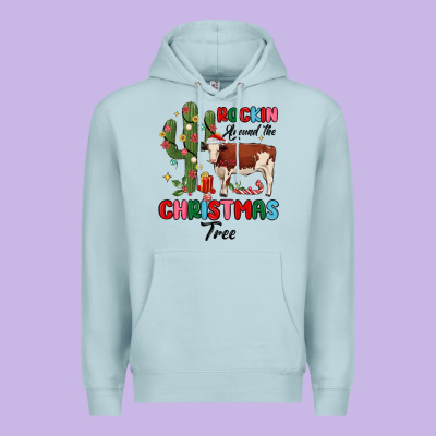 Rockin Around The Christmas Tree Premium Hoodie Designed By Maliassmallbusiness