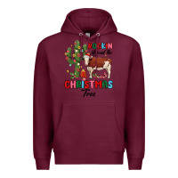 Burgundy rockin around the christmas tree Premium Hoodie - MaliasSmallBusiness