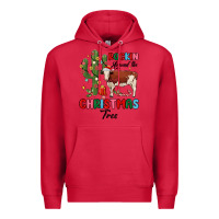 Cardinal rockin around the christmas tree Premium Hoodie - MaliasSmallBusiness