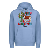 Colony Blue rockin around the christmas tree Premium Hoodie - MaliasSmallBusiness