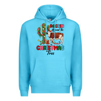 Ocean Blue rockin around the christmas tree Premium Hoodie - MaliasSmallBusiness